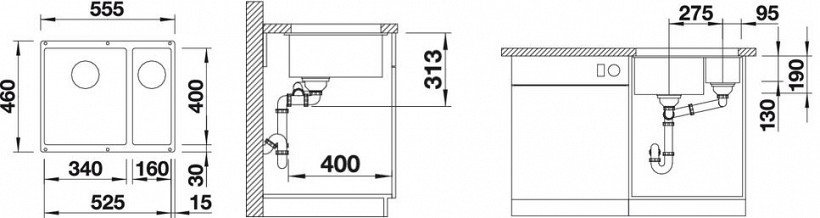 Кухненски умивалник Blanco Subline 340/160 U (1)