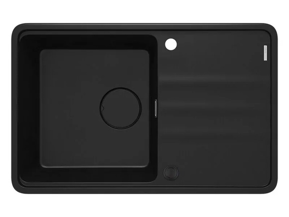 Черна кухненска мивка с отцедник Momi Nero